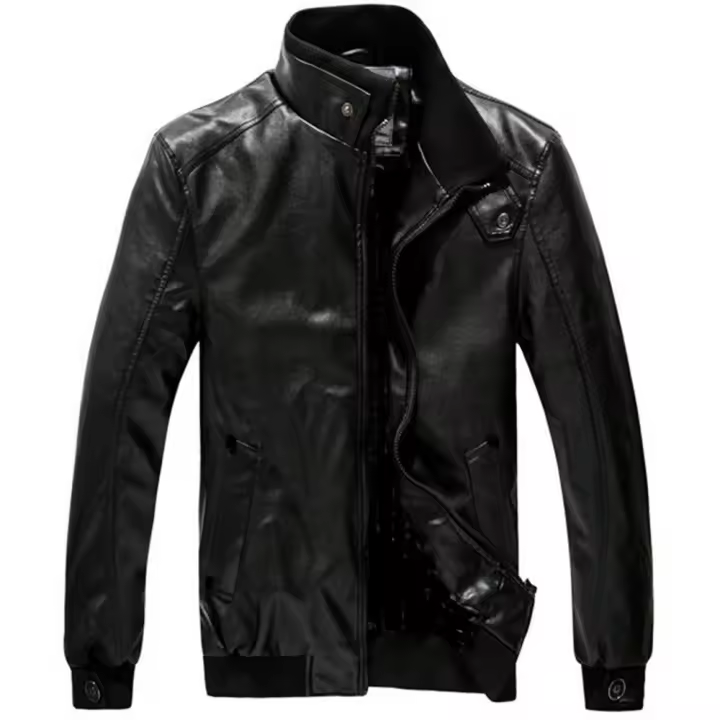 Chaqueta de cuero para hombre, chaqueta delgada de estilo Punk, los mejores regalos para el padre - 1
