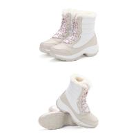Botas de nieve de felpa para mujer, zapatos de senderismo al aire libre, Botines altos a la moda, zapatos de fondo grueso para caminar, Invierno - details 12
