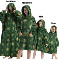 Sudaderas con capucha de gran tamaño para niños y mujeres, sudaderas con capucha de Panda, oso, aguacate, León, dibujos animados, Halloween, familia, mantas largas de TV, invierno, nuevo - details 4