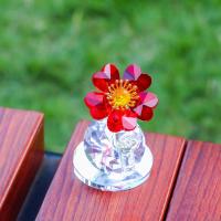 Estatua de flor de cristal de la serie de plantas simples, estatuilla exquisita, decoración de mesa, adorno de coche hecho a mano en 3D, decoración del hogar - details 13