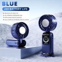 Ventilador plegable de mano de 100 niveles de velocidad, Mini ventiladores de refrigeración plegables con pantalla Digital, batería de 24H, ventilador de aire acondicionado de 3600mAh - details 8