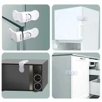 Gabinete antipalanca para bebé con cerradura, hebilla de seguridad de plástico blanco para protección infantil - details 8