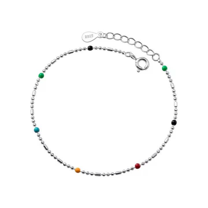 Pulsera de Cuenta Coloridas Énicas para Mujeres Plata 925 Joyería Fina de Plata Esterlina La Monada - 1