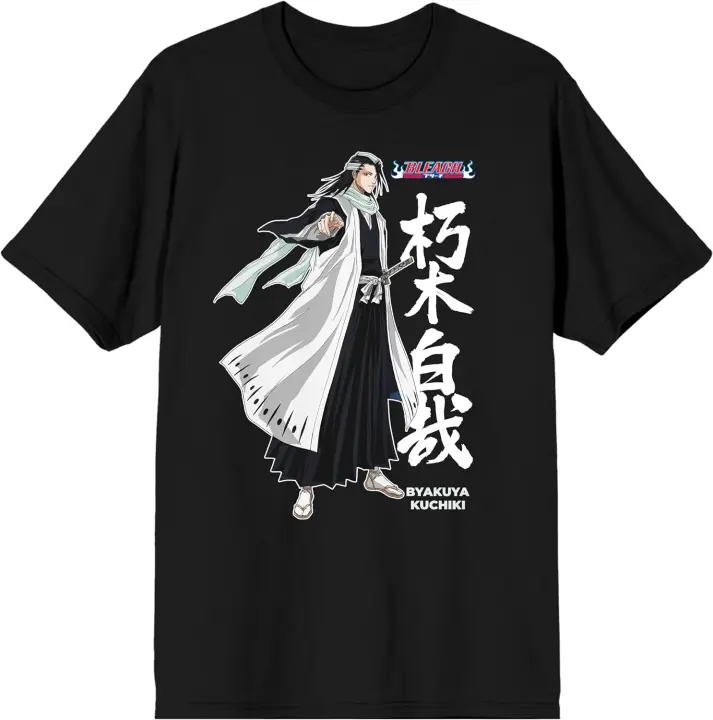 Camiseta negra para hombre, Bleach Byakuya Kuchiki - 1
