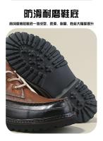 Cuero de vaca retro casual botas cortas de caña alta tendencia a juego de colores zapatos de cuero botas de herramientas - details 2