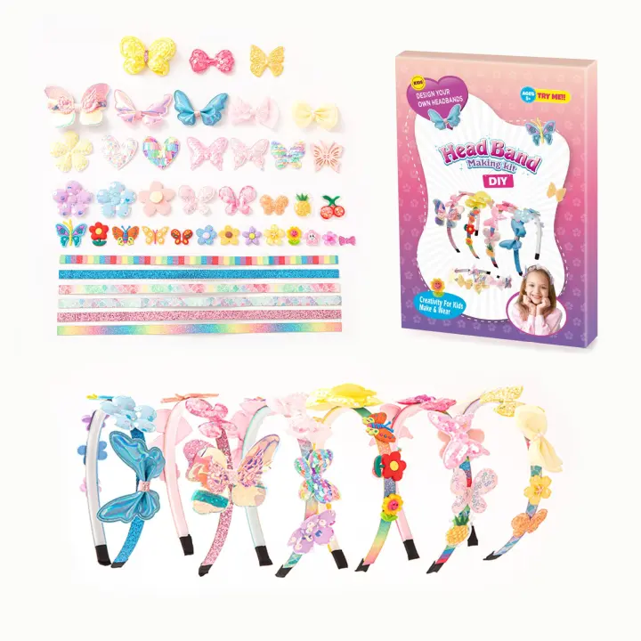 Headband Making Kit for Girls, DIY Headbands & Hair Accessories, Fashion Kid Hair Accessories Set, Birthday Gift - 1
