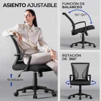Silla de Oficina Regulable en Altura Multicolor de Malla con Función de Mecedora - details 4
