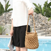 Bolso de hombro hecho a mano para mujer, bolsa de playa con diseño tejido de paja, Bolso pequeño de viaje - details 3