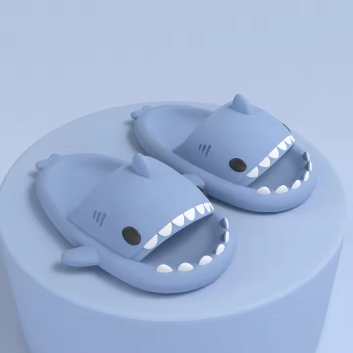 Tiburón interior hogar baño baño pareja fondo grueso hogar zapatillas al aire libre. - 1