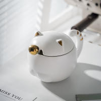 Taza de cerámica de gato de dibujos animados de alto valor con tapa cuchara alivio taza creativa negra taza de agua de pareja personalizada - details 5