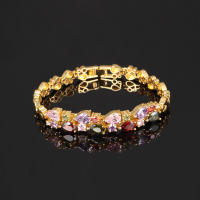 Pulsera de circonita brillante para mujer, brazalete de cristal, joyería de fiesta nupcial, nueva moda - details 2