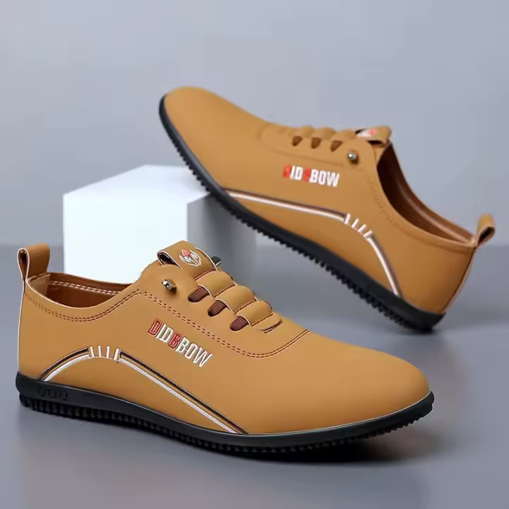 Zapatos de hombre estilo británico sin cordones, planos, casuales de negocios, con suela suave de cuero para primavera y otoño 2025 - 1