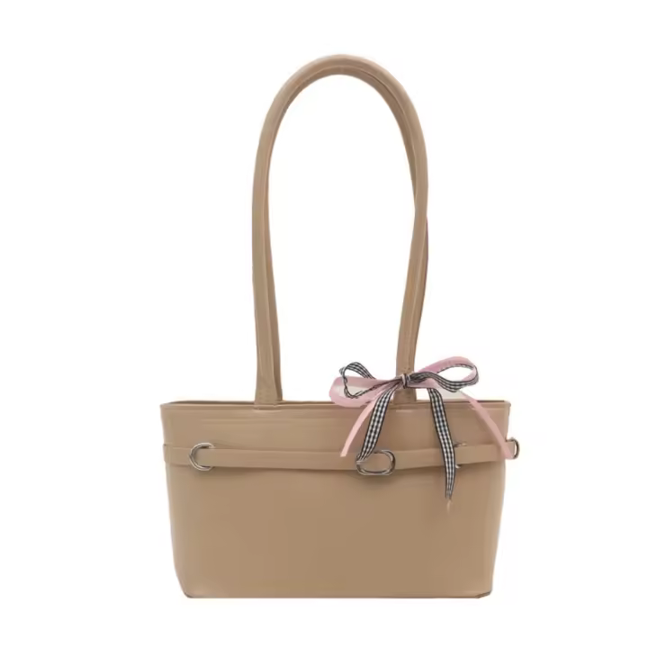 Bolso de hombro portátil de cuero PU con lazo, bolso de hombro Y2K para ir al trabajo, bolso francés para las axilas, bolso de ocio de estilo coreano para mujer - 1