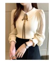2025 otoño mujer gasa Patchwork suéter manga linterna cuello vuelto jersey con botones mujer Oficina señora suéter invierno - details 18
