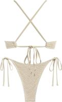Traje de baño dividido simple multicolor con correa de pecho pequeña sexy de gama alta de moda - details 3