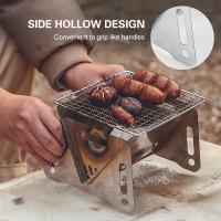 Estufa de Camping de Acero Inoxidable Plegable Portátil Cocina al Aire Libre con Placa de Parrilla - details 8