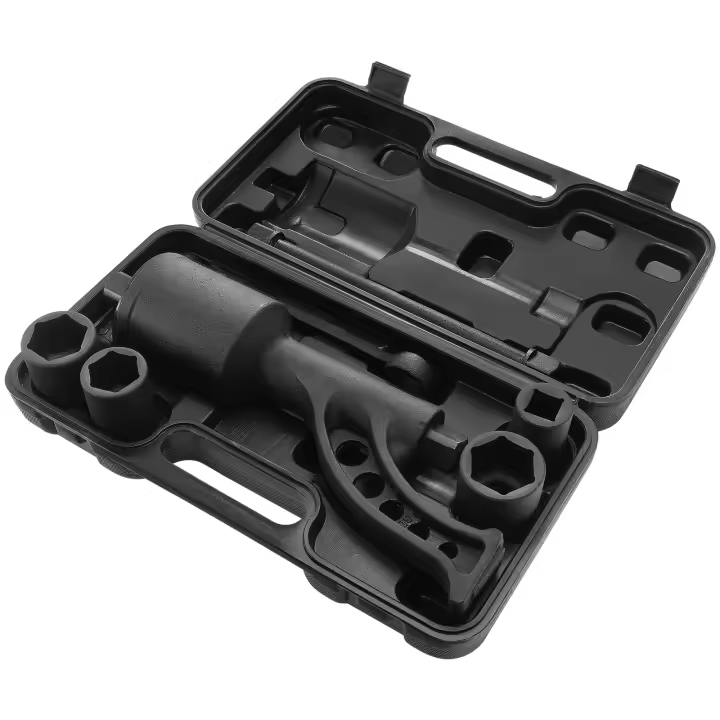 SucceBuy Juego de llaves multiplicadoras de par de alta resistencia, accionamiento de 1 pulgada, 1:64, 6800N.m, removedor de tuercas para remolque de camión RV, con 4 enchufes y estuche de almacenamiento - 1