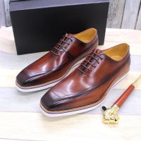 Zapatos Oxford de negocios casuales de alta gama para hombre, de cuero vacuno de primera capa. - details 13