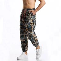 Pantalón en lino imprimé Tribal Boho para hombres, en algodón, décontracté, con cordón de serrage, para deportes al aire libre, curso à pied, sorpresa, été - details 10