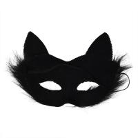 Máscara de bola de maquillaje veneciana, máscara de cara de gato de encaje negro, máscara de ojos para mascarada, tocado de Cosplay para fiesta de Navidad, máscara de lujo para Halloween - details 8