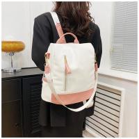 Mochila impermeable de tela Oxford con costuras para mujer, antirrobo, cremallera trasera, mochila escolar para niñas, mochila informal de viaje de un solo hombro - details 10