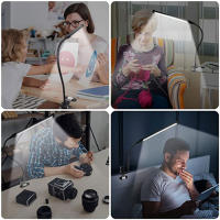 Lámpara LED de escritorio con Clip, luces de lectura de libros con 3 modos de color y atenuación de 10 niveles para cabecero de cama, mesa, iluminación de tareas - details 6