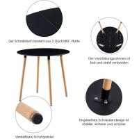 Juego de Mesa de Comedor y Sillas, 1 Mesa Redonda de 80 cm + 4 Sillas Blancas, de Diseño Nórdico - details 23