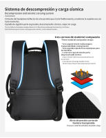Mochila de viaje de gran capacidad para hombre, bolsa para ordenador portátil de negocios con carga USB, bolso personalizable para exteriores - details 8