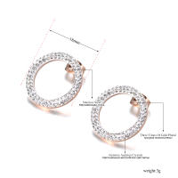 Pendientes De Acero Inoxidable JeeMango Forma Redonda Color Rosa Oro Cristal De Arcilla Blanca/Black Regalo De Navidad Para Mujer - details 1