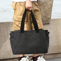 Elegante bolso de mano de lona de poliéster marrón para hombres y mujeres: bolso de hombro y bandolera informal de negocios versátil con múltiples bolsillos, perfecto para el trabajo o el uso diario, bolso cruzado pequeño - details 3