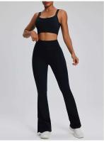Conjunto deportivo USTADO de 2 UDS Yoga TRE para mujer, sujetador de entrenamiento transpirable Fiess, camiseta corta de manga larga para gimnasio, parte inferior ajustada para acampar - details 26
