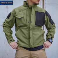 Chaqueta de Moto Táctica de Piel de Tiburón Abrigo de Invierno Impermeable, Cálido, Multipolquera para Hombres Ideal para Salir de Casa - details 23