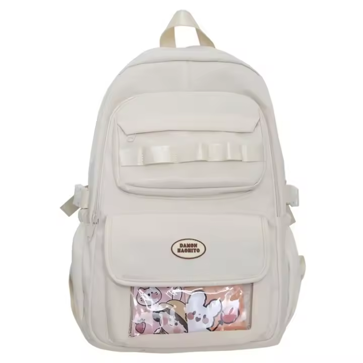 Mochila Transparente de Gran Capacidad Estilo Bosque Fresco y Dulce Para Estudiantes de Secundaria y Universidad - 1