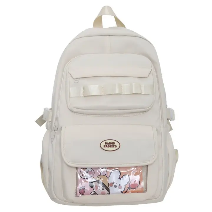 Mochila Transparente de Gran Capacidad Estilo Bosque Fresco y Dulce Para Estudiantes de Secundaria y Universidad - 1