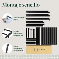 Cama 90x190 cm - Altura 41 cm con almacenamiento debajo de la cama - Estructura de cama de plataforma de metal - Negro - details 14