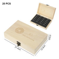 Caja De Almacenamiento Para Monedas De Madera HOOMIN Con Base Ajustable Y Antioxidante Estuche Clásico Ecológico Para Coleccionistas - details 8