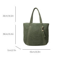 Bolso de hombro de diseño para mujer, bolsa de mano de gran capacidad hecha a mano con borla colgante, novedad de 2024 - details 0