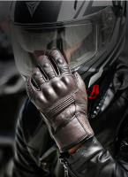 Guantes de cuero Real para motocicleta, impermeables, a prueba de viento, cálidos, transpirables, táctiles, para invierno y verano - details 4