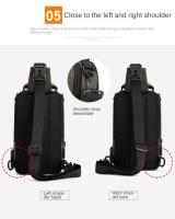 Bolso de pecho para hombre con múltiples bolsillos a la moda, bolso de mensajes deportivo de tela Oxford con carga USB, bolso cruzado multifunción de Color sólido para niños - details 6