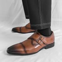 Zapatos de hombre con punta en pico, zapatos de vestir, zapatos formales con hebilla a la moda para adultos - details 9