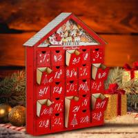 Calendario de Navidad para niños, accesorio creativo Con luz, 24 cajones de madera, regalo, 2024 - details 0