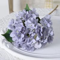Hortensia Artificial con hojas, ramo de flores azules, colorido, realista, decoración del hogar, 45CM - details 6