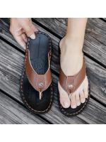 Moda zapatillas hombres verano al aire libre desgaste casa suave fondo una palabra zapatillas playa versión coreana de hombres sandalias zapatillas - details 2