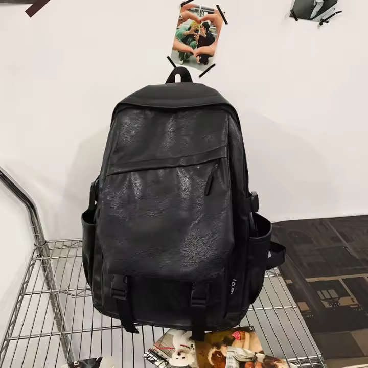 Mochila de negocios de cuero PU suave para hombres, mochila de viaje informal al aire libre, Bolsa Escolar Vintage para estudiantes universitarios - 1