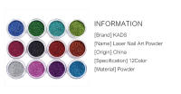 Polvo de Efecto Láser KADS en 12 Colores para Decoración de Uñas Artísticas Pulverización de Uñas con Efecto Brillante de Cromo - details 1