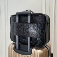 Bolsa de cosméticos impermeable con patrón de cocodrilo para mujer, estuche de maquillaje de tatuaje de viaje de gran capacidad, PU, nuevo - details 4