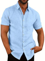 Camiseta informal de manga corta para hombre, blusa de talla grande, cárdigan, Azul, Gris, rojo, blanco, 3xl, 2xl, 44, 42 - details 6
