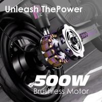 HEZZO T3 Scooter Eléctrico de 14 Pulgadas con Batería de Litio y Canasta de Compras, Scooter Económico de 48V 500W 15Ah 20Mph Largo Alcance 60KM Acero al Carbono - details 1