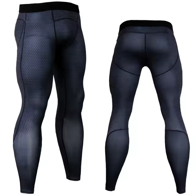 Pantalones de compresión con estampado de piel de serpiente para hombre, mallas transpirables para correr, ropa deportiva de entrenamiento para gimnasio - 1