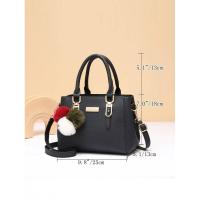 Bolsos de cuero PU para mujer, bolso Vintage para mujer, bolsos de mensajero con borlas de felpa, bolso de hombro tipo bandolera Boston, mochila de lujo de alta gama - details 3